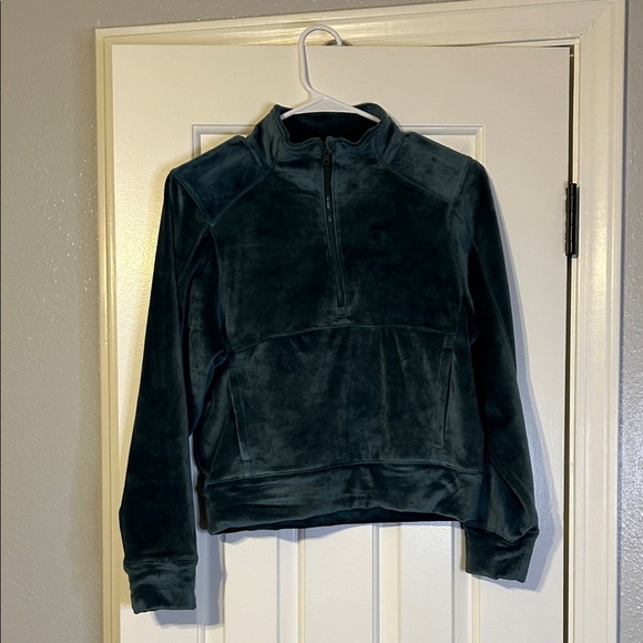 DSG Velour dark green Quarter-Zip Pullover - Picture 2 of 4